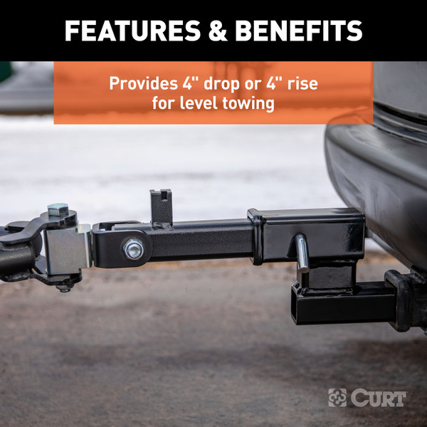CURT Receiver Hitch Adapter (2" Shank, 4" Drop, 7,500 lbss.) Trailer Hitch Adapter