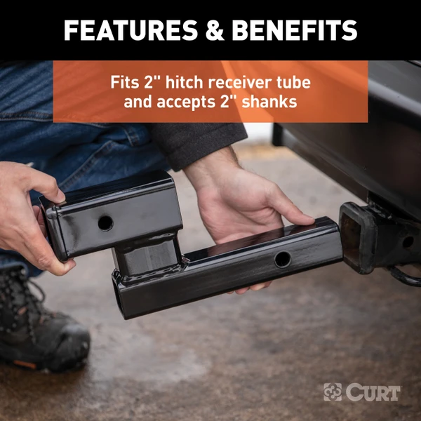CURT Receiver Hitch Adapter (2" Shank, 4" Drop, 7,500 lbss.) Trailer Hitch Adapter