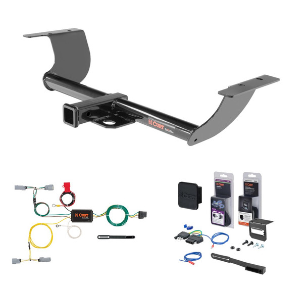 2015 - 2023 Dodge Challenger Excluding Demon, Hellcat and SRT Curt 2" Class 3 Trailer Tow Hitch + 5-Flat Wiring Kit Tow Boat/Utility Trailer with Surge Brakes 13236 - CURT