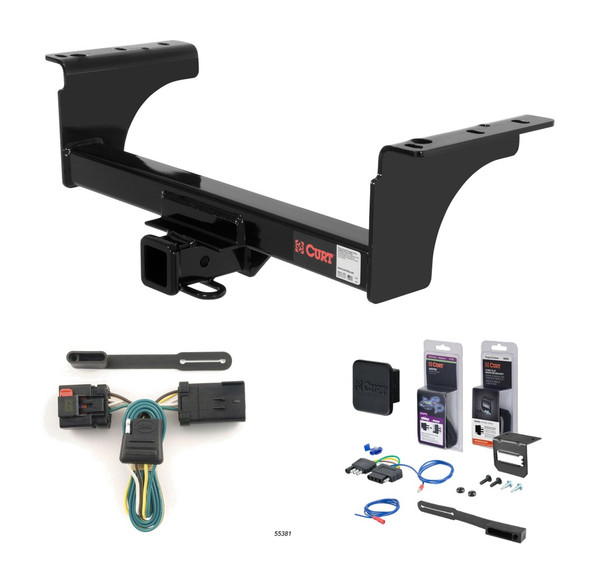 2007 - 2010 Dodge Ram 3500 Cab & chassis Curt 2" Class 4 Trailer Tow Hitch + 5-Flat Wiring Kit Tow Boat/Utility Trailer with Surge Brakes 14070 - CURT