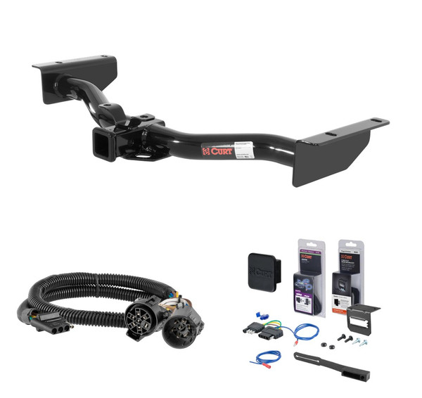 2003 - 2006 Cadillac Escalade ESV Curt 2" Class 3 Trailer Tow Hitch + 5-Flat Wiring Kit Tow Boat/Utility Trailer with Surge Brakes 13422-1 - CURT