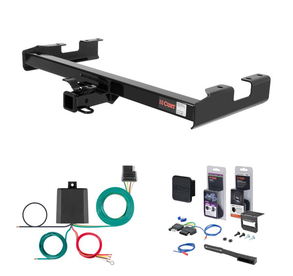 2001 - 2006 Chevrolet Silverado 2500 HD 6' bed, excluding factory receiver, Tommy Gate lift or cab & chassis Curt 2" Class 3 Trailer Tow Hitch + 5-Flat Wiring Kit Tow Boat/Utility Trailer with Surge Brakes 13108 - CURT