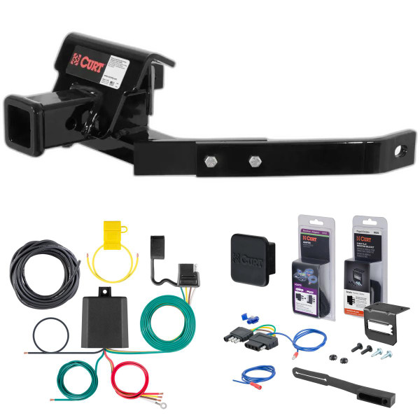 98 - 04 Land Rover Discovery Curt 2" Class 3 Trailer Tow Hitch + 5-Flat Wiring Kit Tow Boat/Utility Trailer with Surge Brakes 13455 - CURT