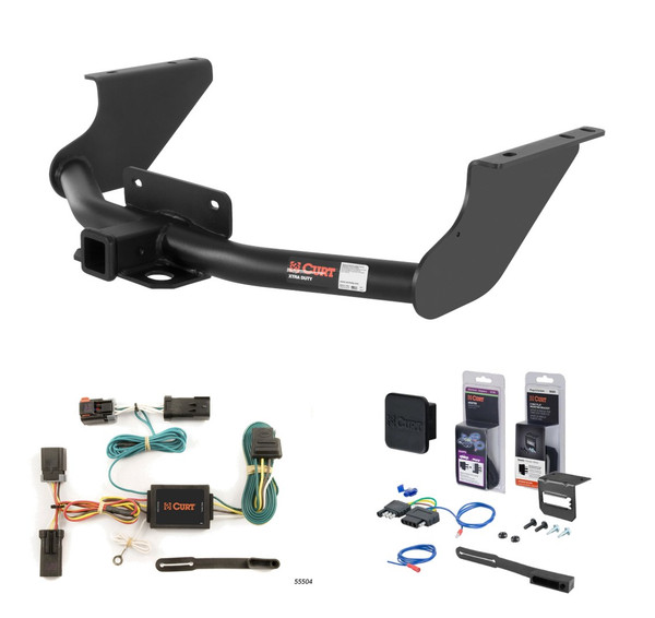 2009 - 2010 Dodge Ram 1500 Excluding factory receiver Curt 2" Class 5 Trailer Tow Hitch + 5-Flat Wiring Kit Tow Boat/Utility Trailer with Surge Brakes 15572 - CURT