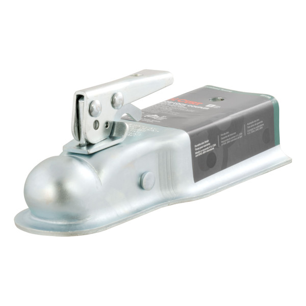CURT 3,500 lbs 2" Straight-Tongue Coupler with Posi-Lock (3" Channel) Zinc Trailer Hitch Coupler - CURT