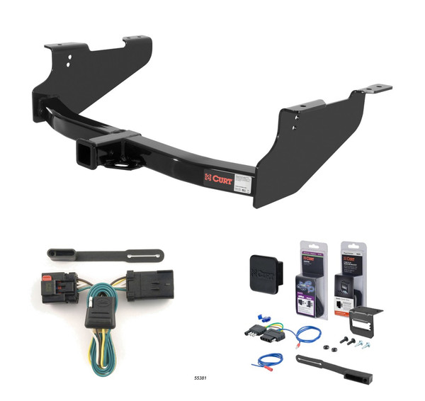 2003 - 2008 Dodge Ram 1500 Will not fit with factory receiver (built in or after 11/02) Curt 2" Class 4 Trailer Tow Hitch + 5-Flat Wiring Kit Tow Boat/Utility Trailer with Surge Brakes 14361-1 - CURT