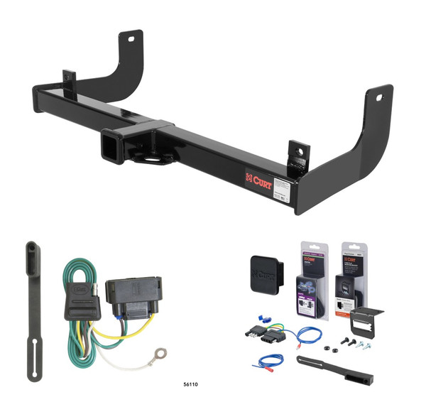 2010 - 2014 Ford F-150 Excluding factory receiver Curt 2" Class 3 Trailer Tow Hitch + 5-Flat Wiring Kit Tow Boat/Utility Trailer with Surge Brakes 13368 - CURT