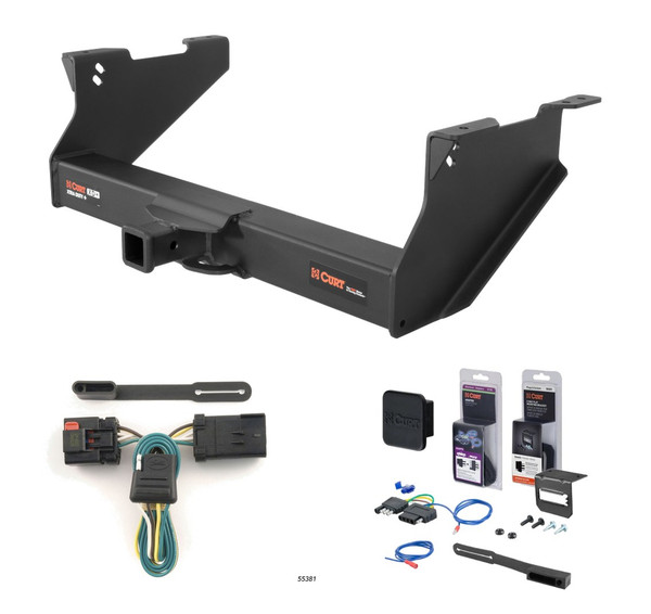 2003 - 2008 Dodge Ram 1500 With or without factory receiver (built in or after 11/02) Curt 2" Class 5 Trailer Tow Hitch + 5-Flat Wiring Kit Tow Boat/Utility Trailer with Surge Brakes 15409 - CURT