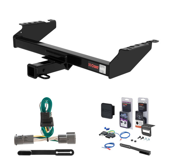 1987 - 1996 Ford F-350 Old body, excluding with 10" drop bumper Curt 2" Class 3 Trailer Tow Hitch + 5-Flat Wiring Kit Tow Boat/Utility Trailer with Surge Brakes 13310 - CURT