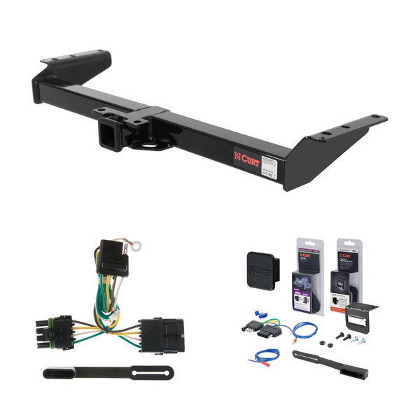 2000 - 2002 Chevrolet Tahoe New body style, 4.8L or 5.3L Curt 2" Class 3 Trailer Tow Hitch + 5-Flat Wiring Kit Tow Boat/Utility Trailer with Surge Brakes 13402 - CURT