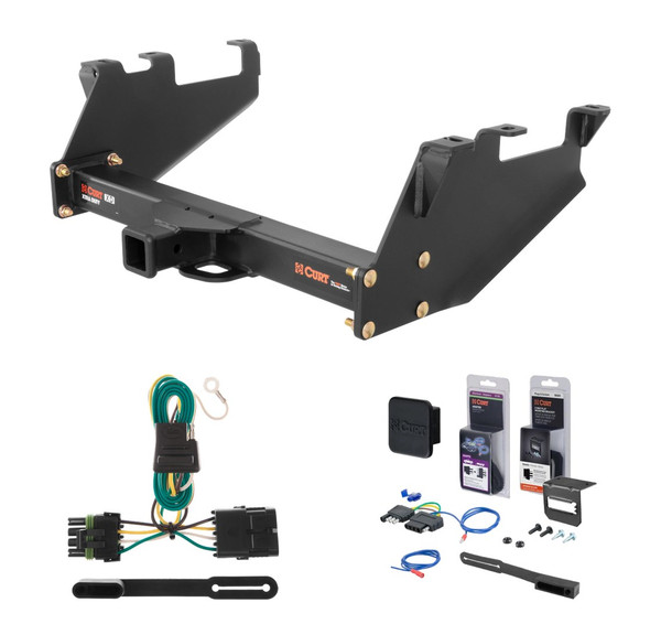 1988 - 2000 Chevrolet C3500 With 10" step bumper Curt 2" Class 5 Trailer Tow Hitch + 5-Flat Wiring Kit Tow Boat/Utility Trailer with Surge Brakes 15317 - CURT