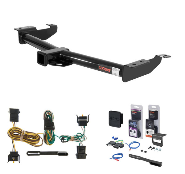 2000 - 2003 Ford E-250 Curt 2" Class 3 Trailer Tow Hitch + 5-Flat Wiring Kit Tow Boat/Utility Trailer with Surge Brakes 13055 - CURT
