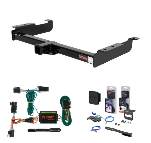 2000 - 2002 Chevrolet Express 1500 Curt 2" Class 4 Trailer Tow Hitch + 5-Flat Wiring Kit Tow Boat/Utility Trailer with Surge Brakes 14090 - CURT
