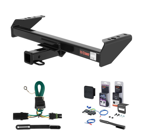 1985 - 1986 Chevrolet K20 Excluding with 10" step bumper Curt 2" Class 4 Trailer Tow Hitch + 5-Flat Wiring Kit Tow Boat/Utility Trailer with Surge Brakes 14082 - CURT