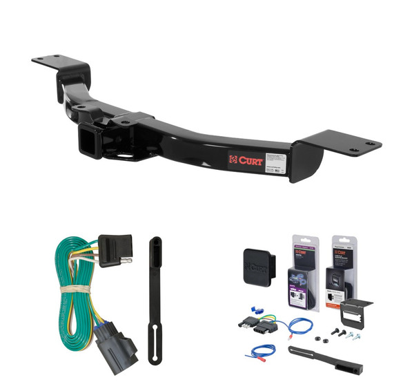 2013 - 2017 Chevrolet Traverse Curt 2" Class 3 Trailer Tow Hitch + 5-Flat Wiring Kit Tow Boat/Utility Trailer with Surge Brakes 13424-1 - CURT