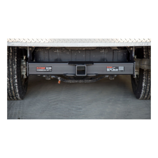 2000 - 2026 Ford F-650 Cab & chassis with 34" frame width (O.D.) Curt 2-1/2" Class 5 Trailer Tow Hitch + 5-Flat Wiring Kit Tow Boat/Utility Trailer with Surge Brakes 15845