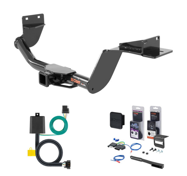 2019 - 2020 Hyundai Santa Fe Curt 2" Class 3 Trailer Tow Hitch + 5-Flat Wiring Kit Tow Boat/Utility Trailer with Surge Brakes 13195 - CURT