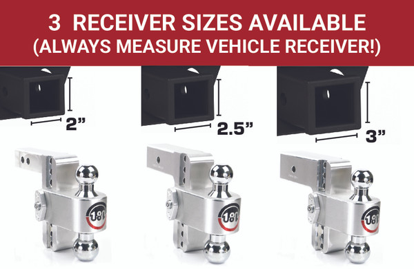 Weigh Safe 180 Hitch - Drop Hitch w/Chrome Combo Ball - 6" Drop for 3" Shank CTB6-3