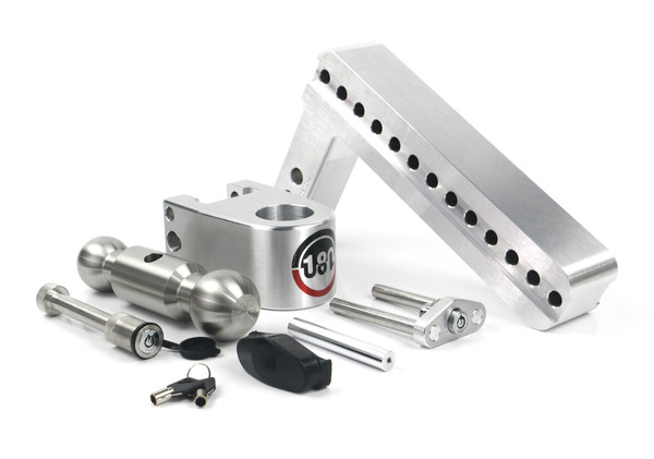 Weigh Safe 180 Hitch - Drop Hitch w/SS Combo Ball -  10" Drop for 2" Shank w/Hitch Pin LTB10-2-KA