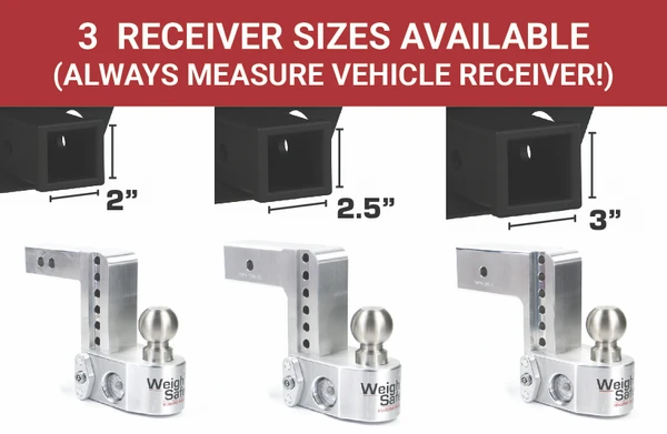 Weigh Safe Weigh Safe Adjustable Drop Hitch - 6" Drop for 2" Shank WS6-2