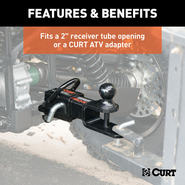 CURT ATV Towing Starter Kit with 2" Shank and 1-7/8" Trailer Ball Trailer Hitch Ball Mount