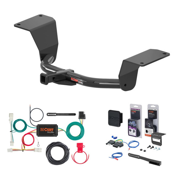 2016 - 2017 Honda Civic Coupe Curt 1-1/4" Class 1 Trailer Tow Hitch + 5-Flat Wiring Kit Tow Boat/Utility Trailer with Surge Brakes 11463 - CURT