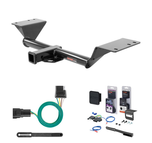 2017 - 2023 GMC Acadia Excluding AT4 Curt 2" Class 3 Trailer Tow Hitch + 5-Flat Wiring Kit Tow Boat/Utility Trailer with Surge Brakes 13293 - CURT