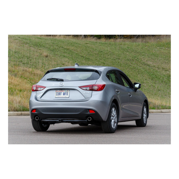 2014 - 2018 Mazda 3 Sedan Curt 1-1/4" Class 1 Trailer Tow Hitch + 5-Flat Wiring Kit Tow Boat/Utility Trailer with Surge Brakes 11377