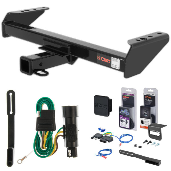 75 - 79 Ford F-250 Crew cab Excluding flareside bed Curt 2" Class 4 Trailer Tow Hitch + 5-Flat Wiring Kit Tow Boat/Utility Trailer with Surge Brakes 14082 - CURT