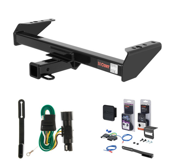 1975 - 1979 Ford F-250 Crew cab Excluding flareside bed Curt 2" Class 4 Trailer Tow Hitch + 5-Flat Wiring Kit Tow Boat/Utility Trailer with Surge Brakes 14082 - CURT