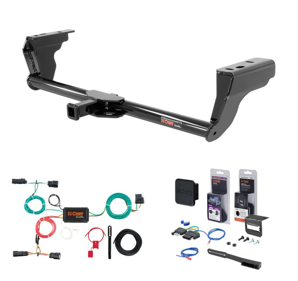 2015 - 2018 Ford Edge Curt 1-1/4" Class 2 Trailer Tow Hitch + 5-Flat Wiring Kit Tow Boat/Utility Trailer with Surge Brakes 12140 - CURT