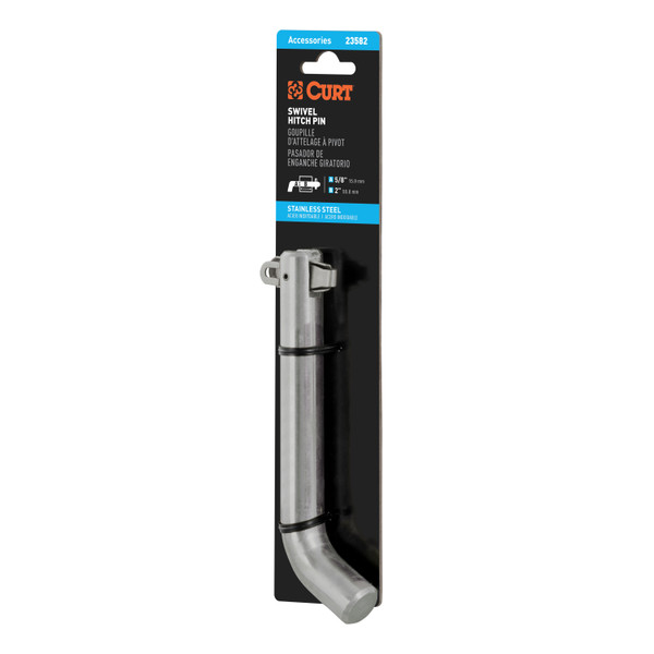 CURT 5/8" Swivel Hitch Pin (2" Receiver, Stainless, Packaged) Trailer Hitch Pin