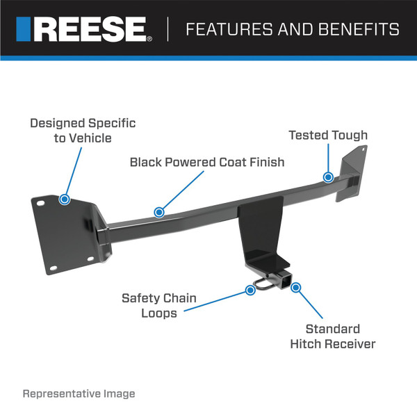 Reese Towpower Class 1 Trailer Hitch, 1-1/4-Inch Receiver, Black 78299