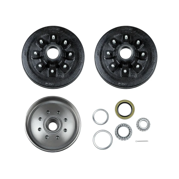 Lippert (2-Pack) 7K lbs 12" Brake Drum Hub for 7,000- Axle - 8 on 6.5", 1/2" Stud (with Bearing Cone) - Heavy-Duty Trailer Component LIPKIT5926D - CURT