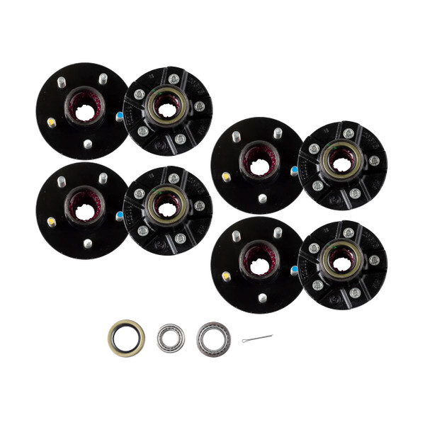 Lippert (4-Pack) 2200 lbs Idler Hub, 5 on 4.5"; 5.5" Hub Flange - 2,200 (with Bearing Cone Kit) - Heavy-Duty Trailer Component LIPKITF97A2 - CURT