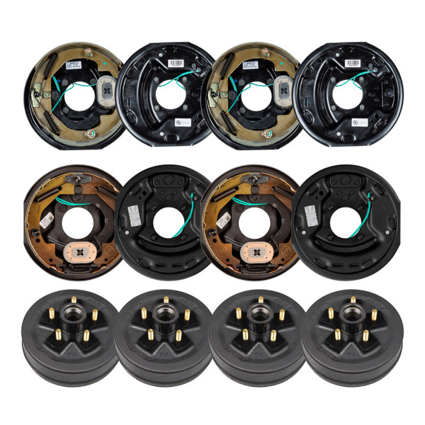 Lippert 10" 3,500 lb Electric Trailer Brake Kit  4 Trailer Brake Hubs (5 on 4.5", 1/2" Stud) with 2 Left & 2 Right Electric Brakes (10" x 2.25") LIPKITB9DI9 - Lippert