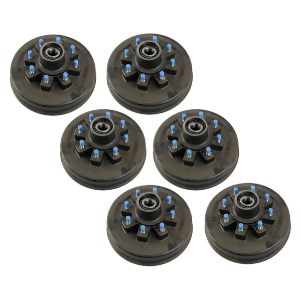 Lippert (6-Pack) 8K lbs Brake Drum Hub Assembly for 8,000- Axle 8 on 6.5", 5/8" Stud - Heavy-Duty Trailer Component LIPKITFIBG4 - CURT