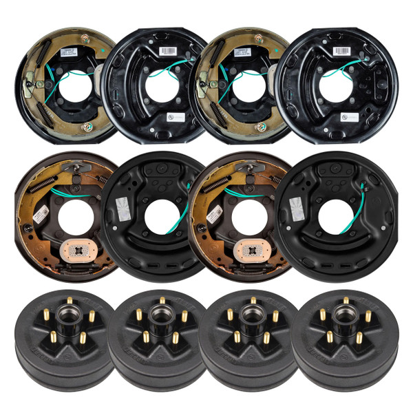 Lippert 10" 3,500 lb Trailer Brake Kit  4 Hubs (5 on 4.5", 1/2" Stud) with 2 Left & 2 Right Electric Trailer Brake Assemblies (10" x 2.25") LIPKITC0CI9 - Lippert