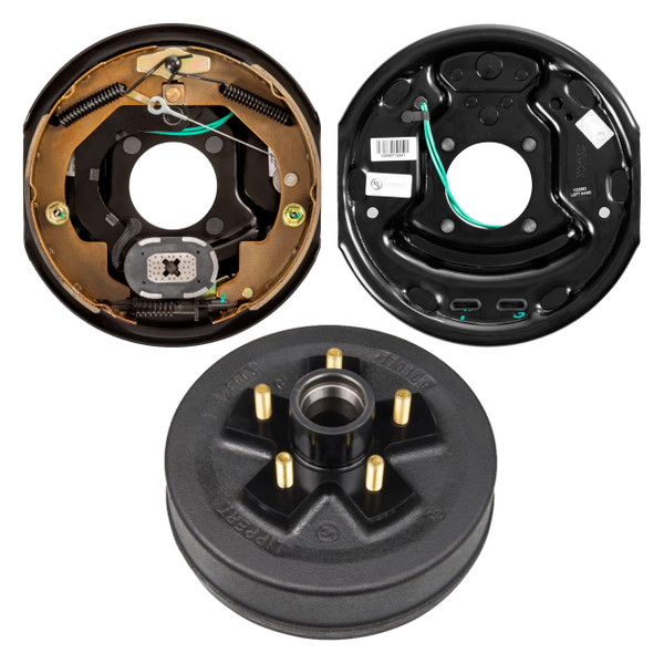 Lippert 10" 3,500 lb RV Brake Kit  1 Trailer Brake Hub (5 on 4.5", 1/2" Stud) with 1 Left Forward Self-Adjusting Brake Assembly (10" x 2.25") LIPKITG7A68 - Lippert