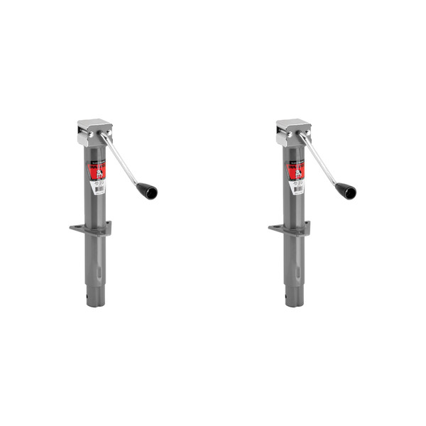 BULLDOG (2-Pack) Round Trailer Jack, A-Frame, 2,000 lbs. Lift Capacity, Sidewind, Bolt-On, 13 Inch Travel - Bulldog