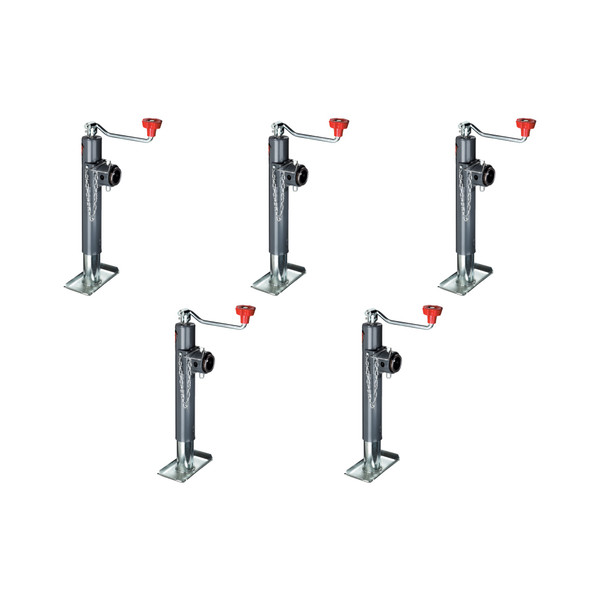 BULLDOG (5-Pack) Round Trailer Jack, Side Mount, 2,000 lbs. Lift Capacity, Topwind, Weld-On, 10 Inch Travel - Bulldog