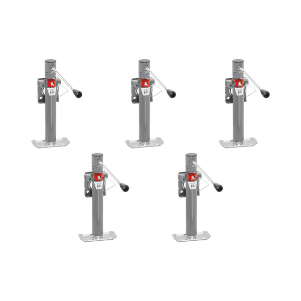 BULLDOG (5-Pack) Round Trailer Jack, Side Mount, 2,000 lbs. Lift Capacity, Sidewind, Bolt-On, 10 Inch Travel (Bulk 100) - Bulldog
