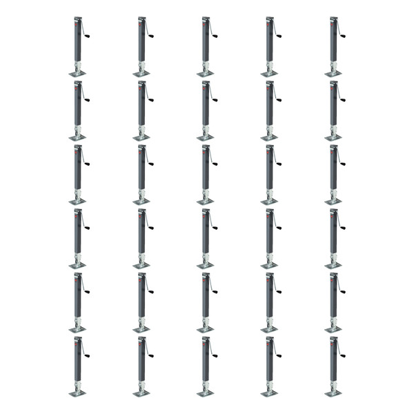 BULLDOG (30-Pack) Square Trailer Jack, No Mount, 8,000 lbs. Support Capacity, Sidewind, Weld-On, 15 Inch Travel - Bulldog