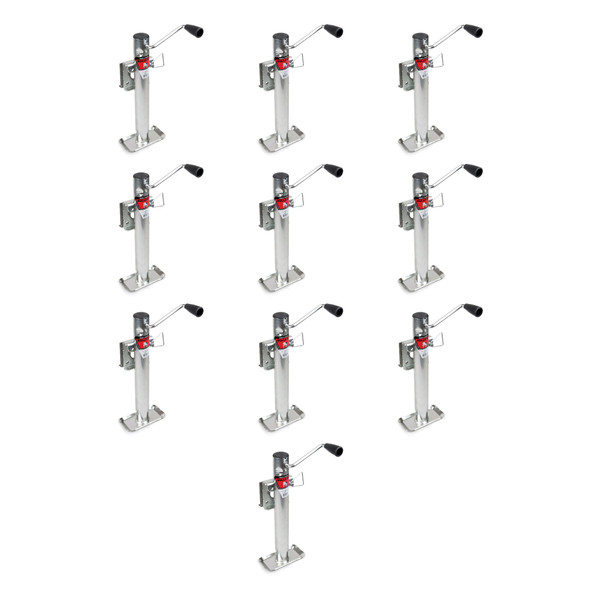 BULLDOG (10-Pack) Round Trailer Jack, Side Mount, 2,000 lbs. Lift Capacity, Sidewind, Bolt-On, 10 Inch Travel - Bulldog