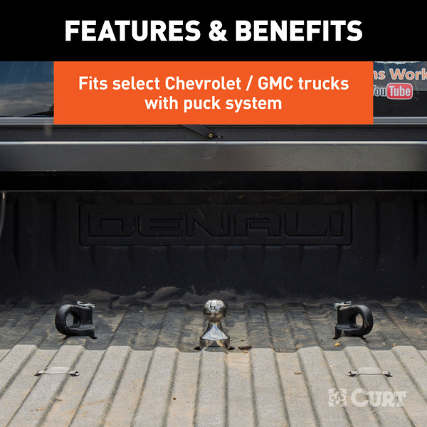 CURT OEM Puck System 2-5/16" Gooseneck Kit, Chevrolet, Ford, GMC, Nissan (38K) Gooseneck Trailer Hitch