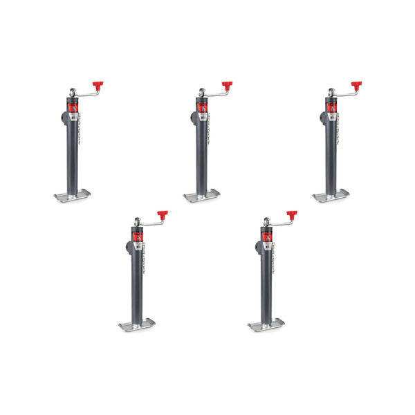 BULLDOG (5-Pack) Round Trailer Jack, Side Mount, 2,000 lbs. Lift Capacity, Topwind, Weld-On, 15 Inch Travel - Bulldog