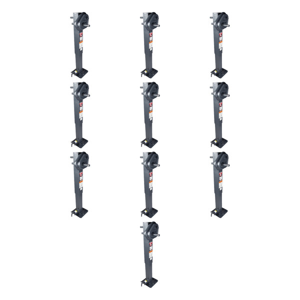 BULLDOG (10-Pack) Two-Speed Square Trailer Jack, 12,000 lbs. Lift Capacity, Sidewind, 12-1/2 Inch Travel, Non Spring Return, Pull Pin to the Front, Planetary Gearbox Style - Bulldog