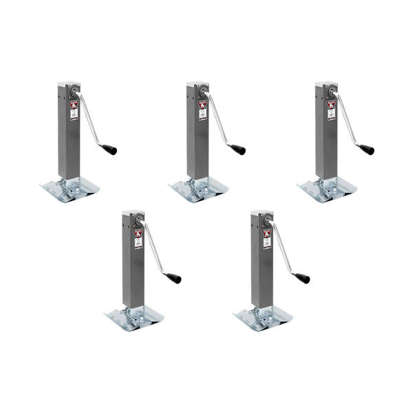 BULLDOG (5-Pack) Square Trailer Jack, No Mount, 10,000 lbs. Support Capacity, Sidewind, Weld-On, 10 Inch Travel - Bulldog