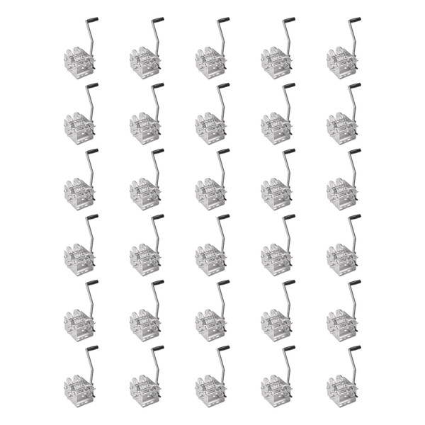 Fulton (30-Pack) Trailer Winch, Two-Speed, 2,000 lbs. Capacity, No Strap, 10 Inch Handle, Silver - Fulton