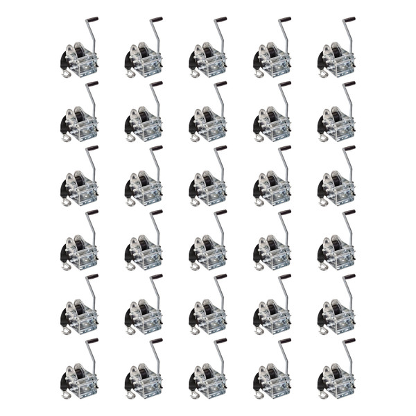 Fulton (30-Pack) Trailer Winch, Two-Speed, 2,600 lbs. Capacity, 20 Foot Strap, 10 Inch Handle, Silver - Fulton